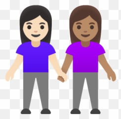 U200du200d Women Shaking Hands With Light Skin Tone And Emoji,Emoticon With Hands Running