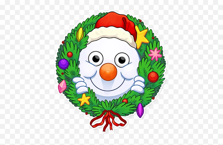 Telegram Sticker From Snowy Buddy Pack Emoji,Wreath Emoji