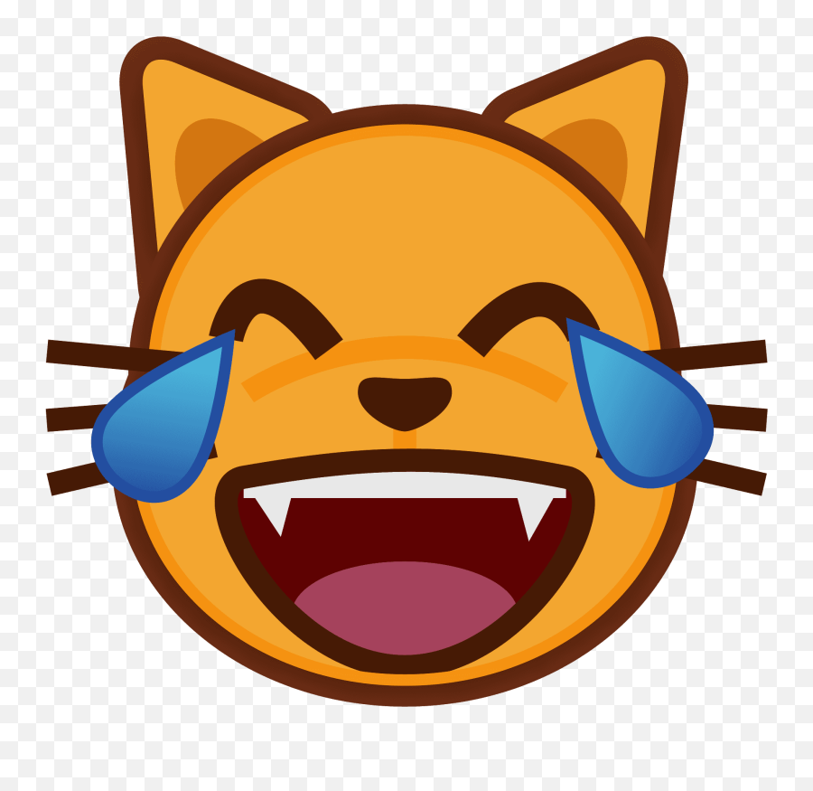 Cat With Tears Of Joy Emoji Clipart - Cat With Mouth Open Clipart,Joy Emoji Png