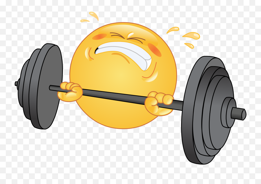 Weightlifting Emoji Decal - Fitness Smiley,Exercise Emoji