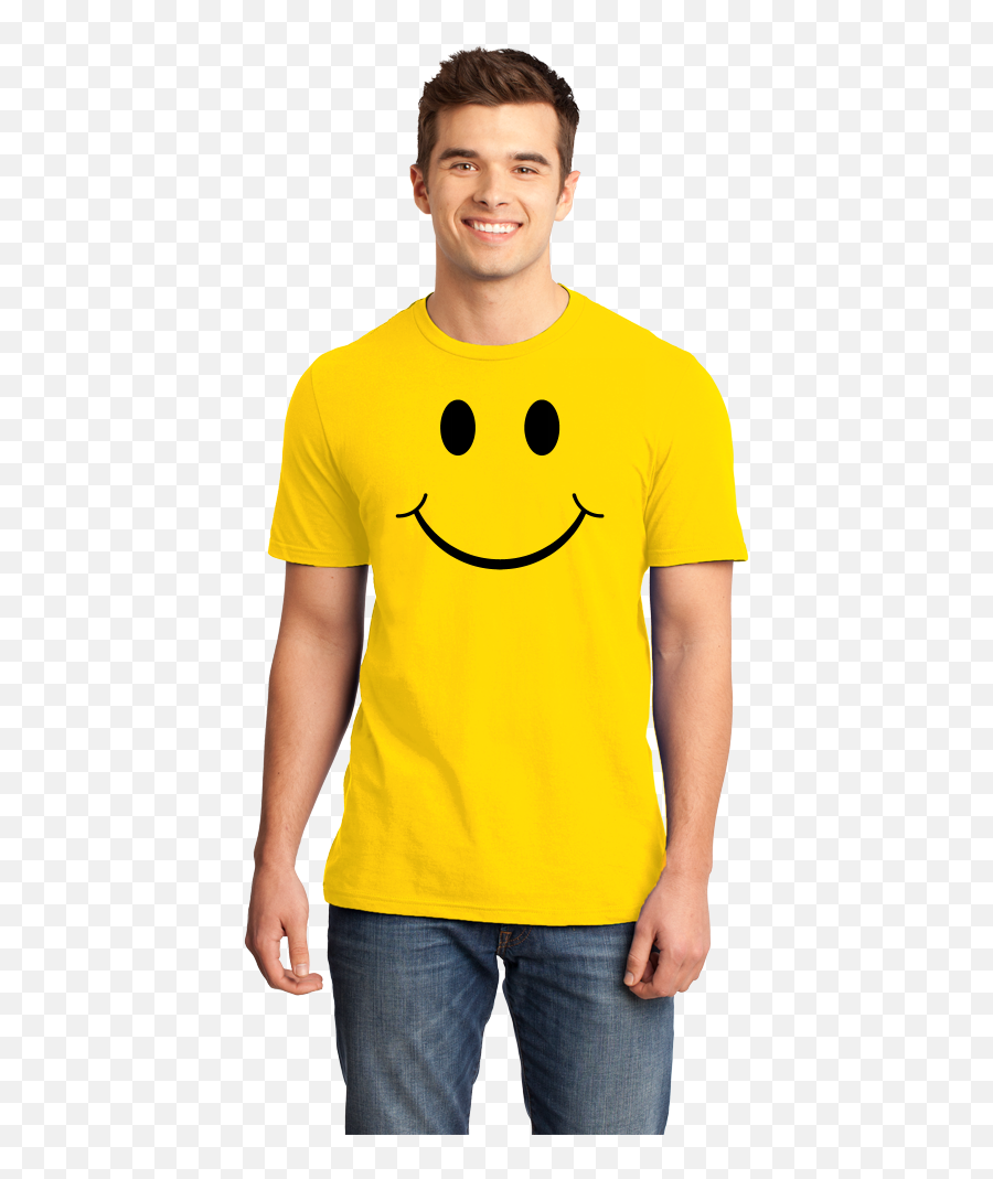 Smiley Face Smile - Happy Optimist Cheerful Sunny Tshirt District Dt6000 Emoji,Emoticon Tee Shirts