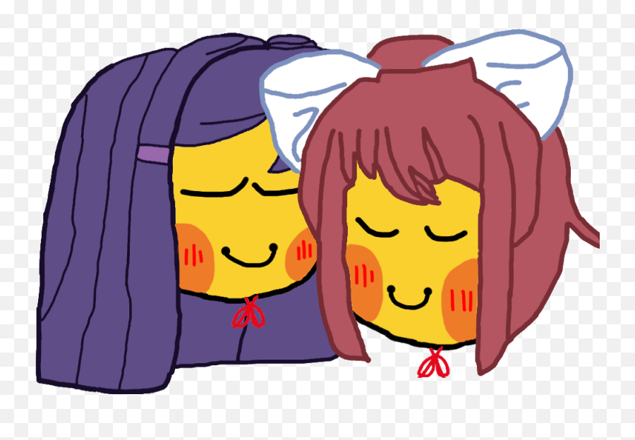 Yuri Cuddling Emoj - Ika Literature Club Literature Cute Ddlc No U Emoji,Emoji Movie Oc
