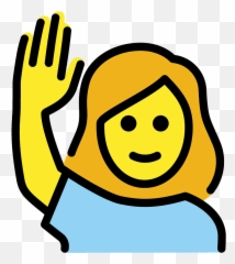Woman Raising Hand Emoji - Free Clipart Woman Waving,:/ Emoji Meaning