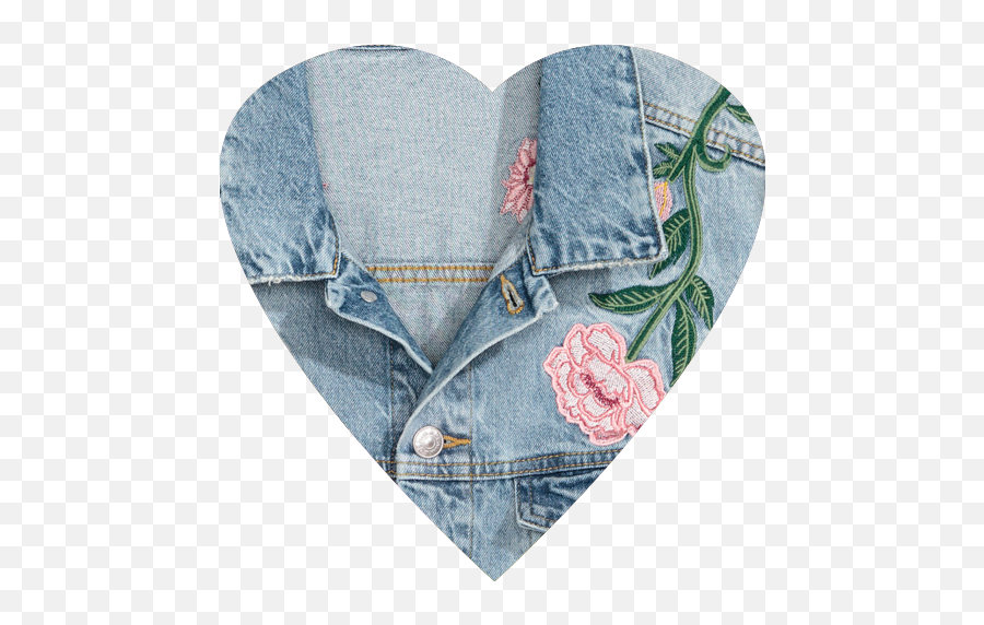 Embroidered Denim Jacket - Womens Embroidered Denim Jacket La Bell Vie Emoji,Heary Emojis