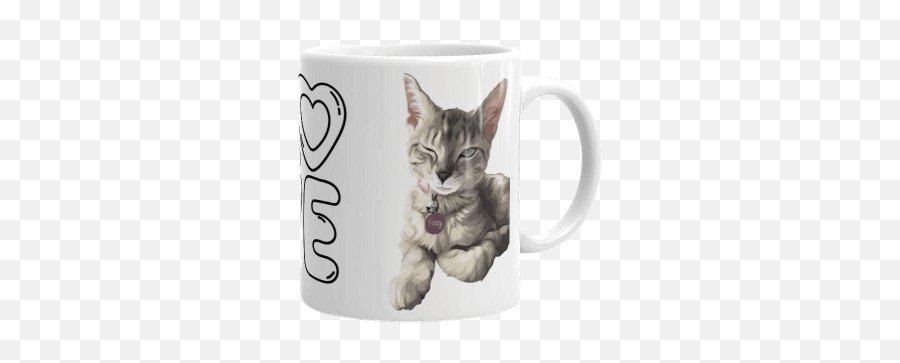 Art Your Cat - Print An Artwork Of Your Cat Magic Mug Emoji,Cat Definitely Show Emotion
