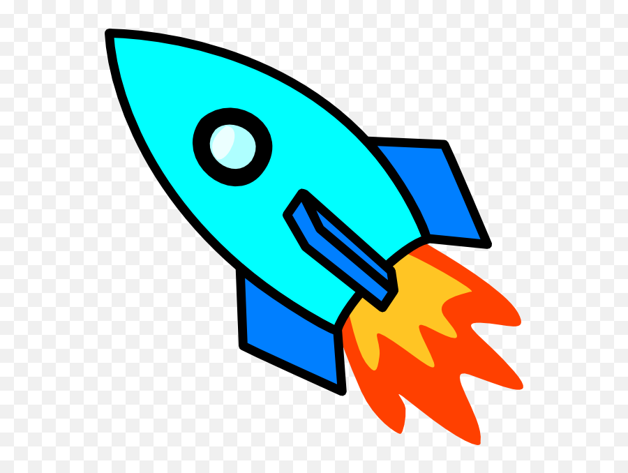 Light Blue Rocket Clip Art At Clker - Spaceship Clipart Transparent Emoji,Rocket Emoji Png