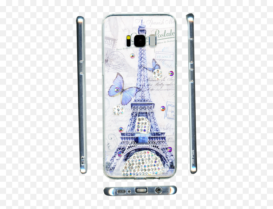Samsung Galaxy S8 Plus Mm Electroplated Bling Paris Butterfly - Mobile Phone Case Emoji,Lg Stylo 3 Plus Emojis Update