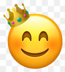 Emoji Iphone Crown Smile King Queen - Happy,King And Queen Emoji