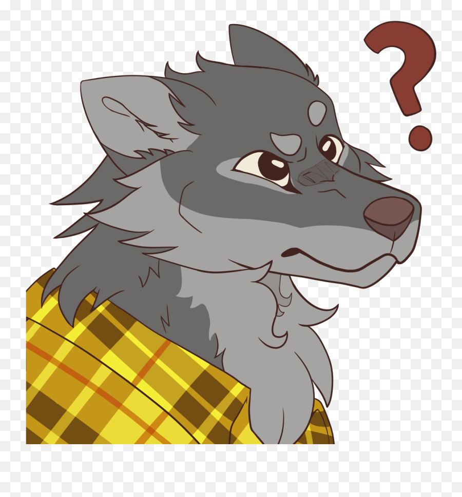 Confused Emote - Wolf Confused Emote Emoji,Furry Wolf Emoji