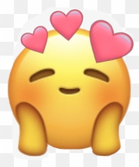 Cute Fall In To Sticker - Blushing Emoji With Hearts,Fall Emoji