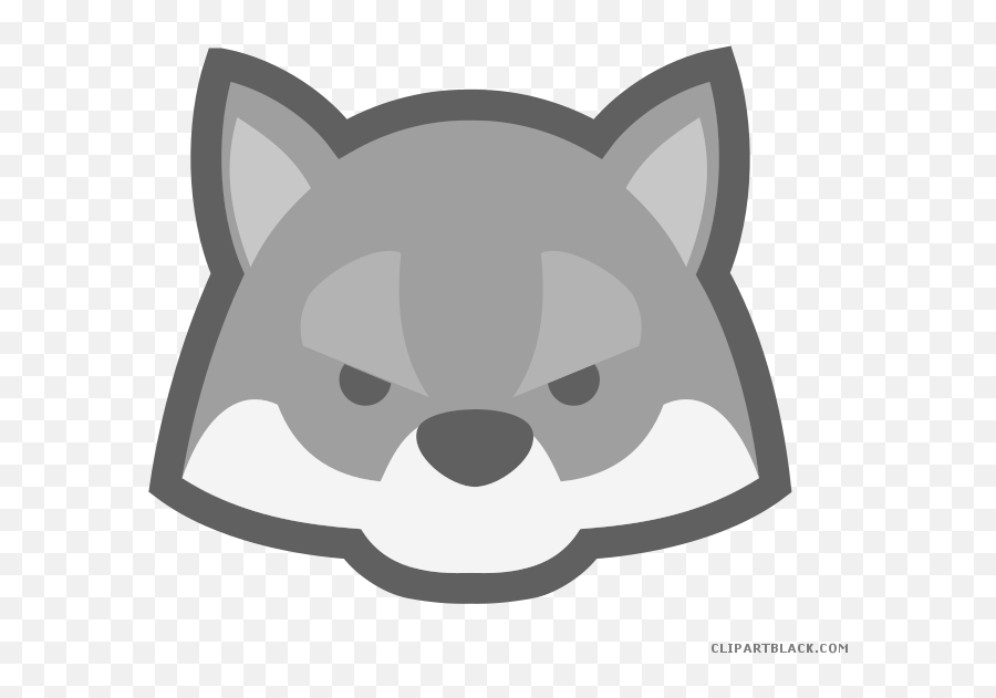 Cartoon Wolf Mask - Gray Wolf Cartoon Face Emoji,Howling Wolf Emoji