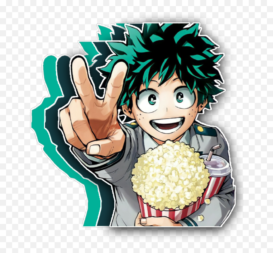 Discover Trending Anime Boy Stickers Picsart - Deku Smiling Horikoshi Art Emoji,Popcorn Emojis