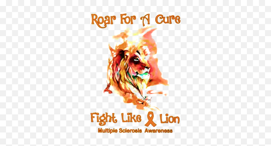 Lion Roar For A Cure Fight Like A Lion Multiple Sclerosis - Lion Splash Emoji,Old Guys Muppets Emotions