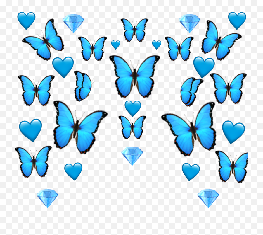 Butterfly Diamond Blue Sticker - Girly Emoji,Diy Emojis