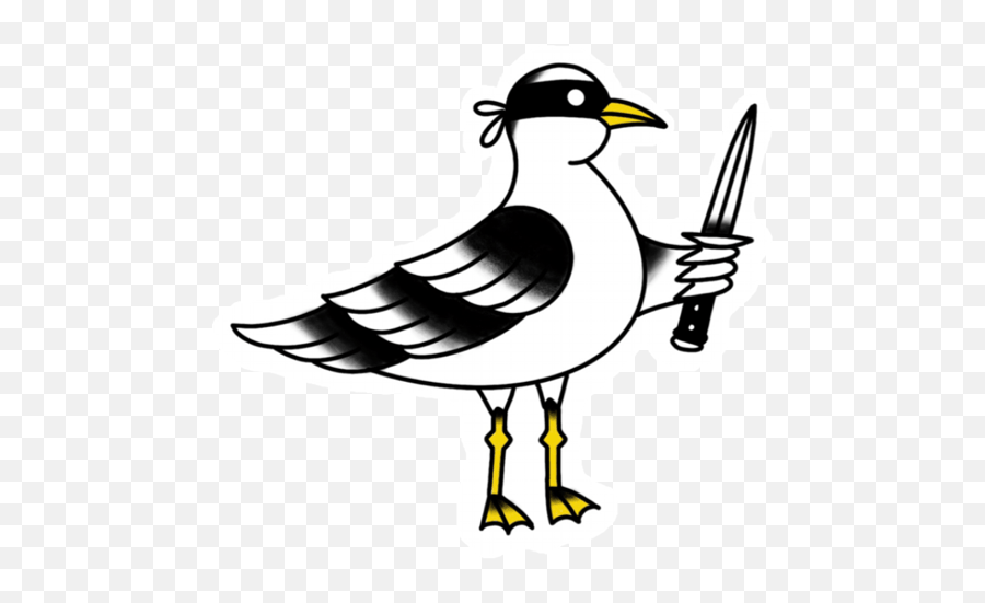 Prego Seagulls Emoji,Black And White Tattoo Emoji Clipart