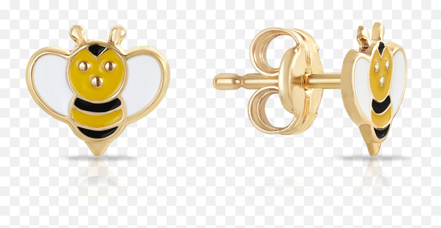 Childrenu0027s Bumble Bee Earrings In 9ct Yellow Gold Emoji,Bumble Emoticon