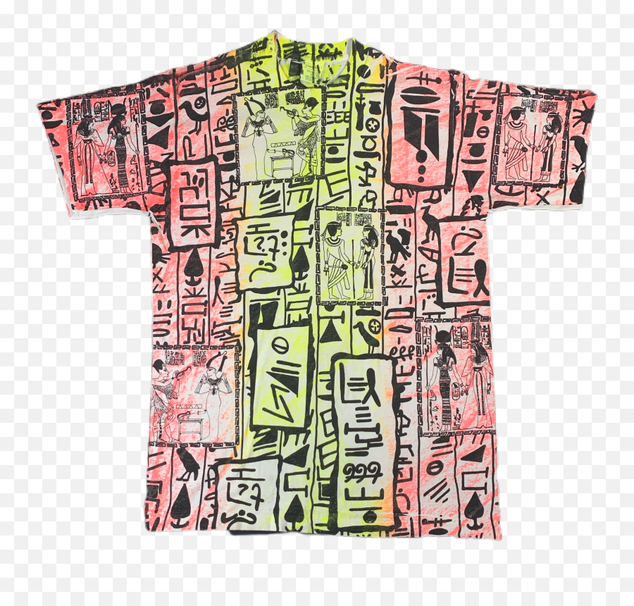 Vintage Egyptian U201chieroglyphsu201d All Over Print T - Shirt Emoji,We Are Back At Ancient Egyptian With Emoticons