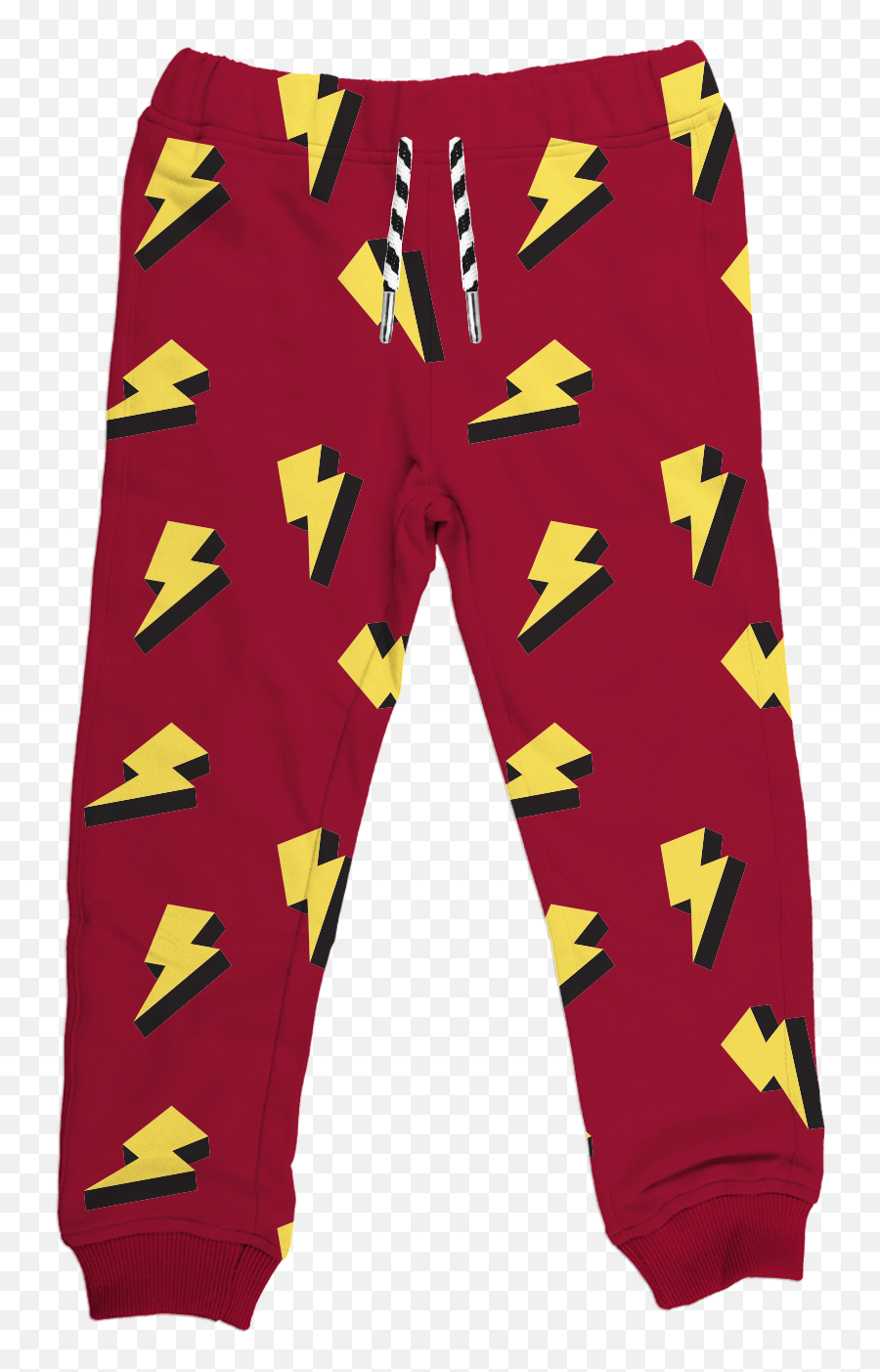 Bamboo Drawstring Joggers - Allover Lightning Bolt Emoji,Black Lightning Bolt Emoji Copy And Paste