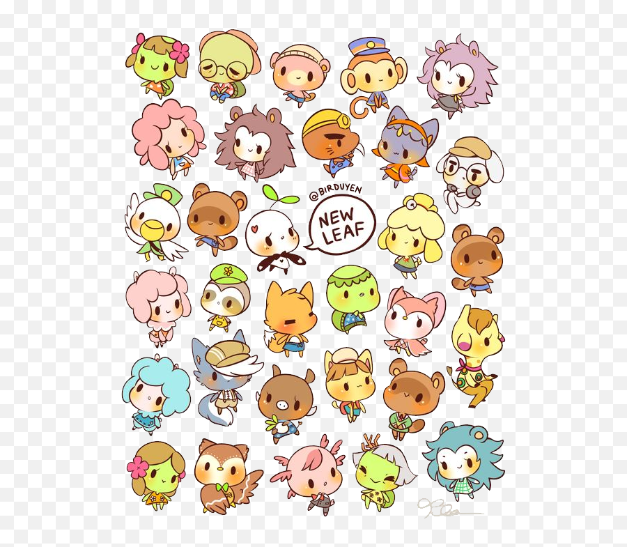 Animal Crossing Fanart Chibi Ver Cr Birduyen - Animal Crossing Drawing Emoji,Chibi Emoticon