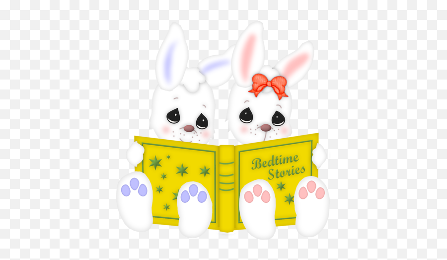 Bunnies Readingbedtimestories Sticker - Event Emoji,Emoji Bedtime Stories