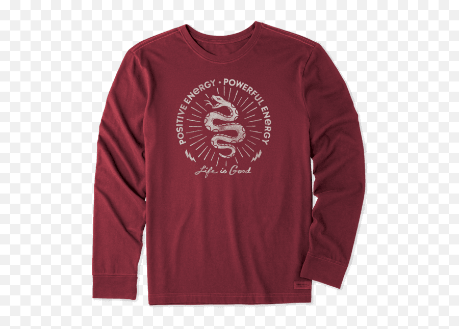 Sale Menu0027s Energy Snake Long Sleeve Crusher Tee Life Is - Life Is Good Christmas Shirts Emoji,Give Me Your Energy Emoji