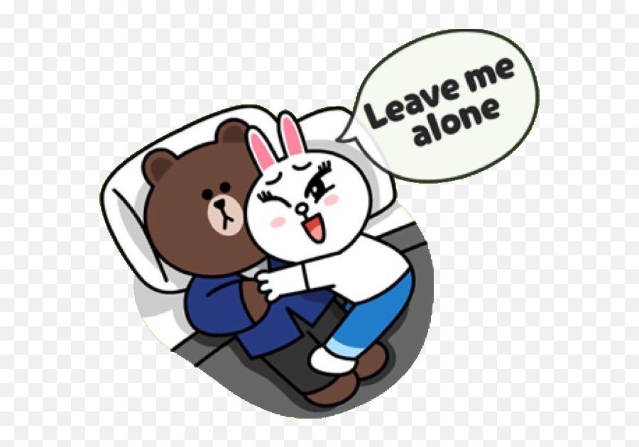 Cony Brown - Line Sticker Gif Png Emoji,Leave Me Alone Emoji