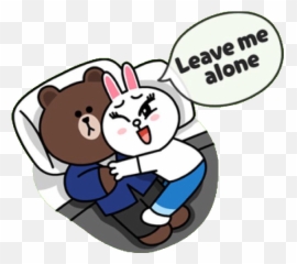 Cony Brown - Line Sticker Gif Png Emoji,Leave Me Alone Emoji