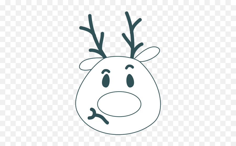 Unsure Reindeer Face Green Stroke - Dot Emoji,Unsure Emoticon