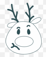Unsure Reindeer Face Green Stroke - Dot Emoji,Unsure Emoticon