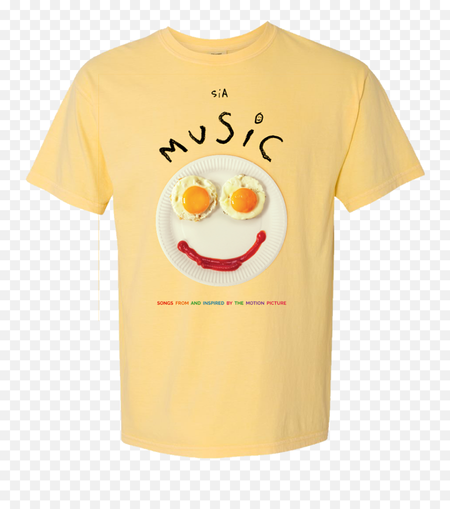 U0027musicu0027 Yellow Tee Home Page Sia Official Store - Sia Music Album Cover Emoji,What Font Is 100 Emoticon In