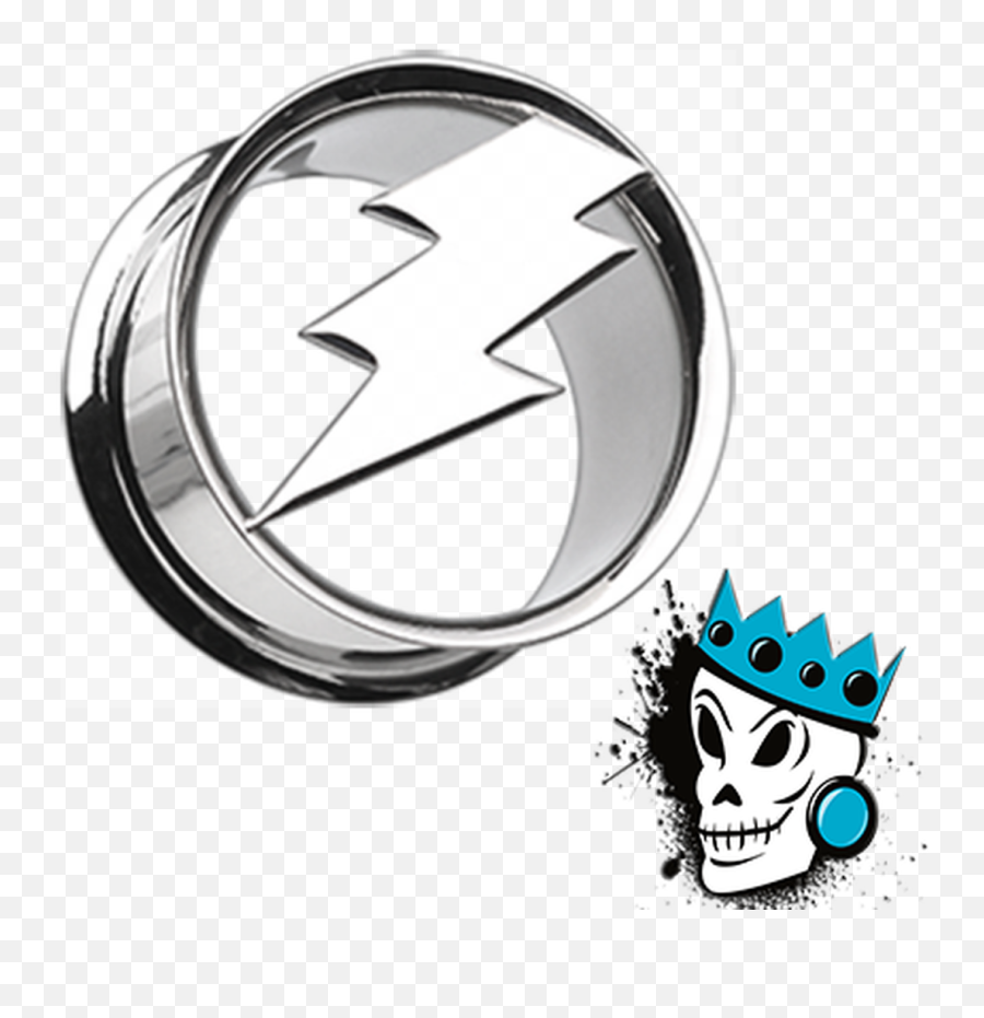 Steel Lightning Bolt Plugs Gauge - Language Emoji,Emoticons Lightning Bolt