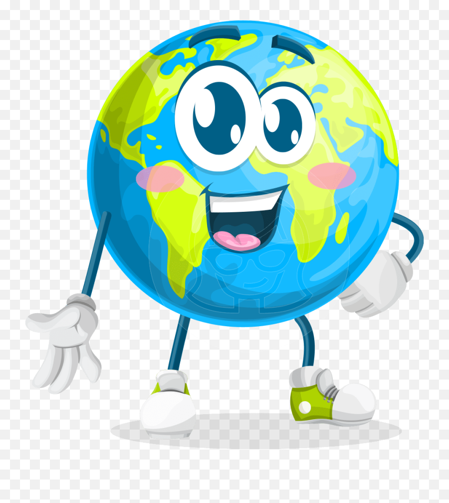Earth Cartoon Vector Character Graphicmama - Illustration Emoji,Vector Cartoon Faces Emotions