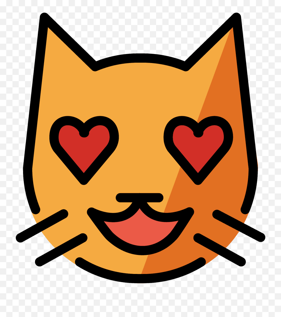 Smiling Cat With Heart - Eyes Emoji Clipart Free Download,Heart Eyes Emoji