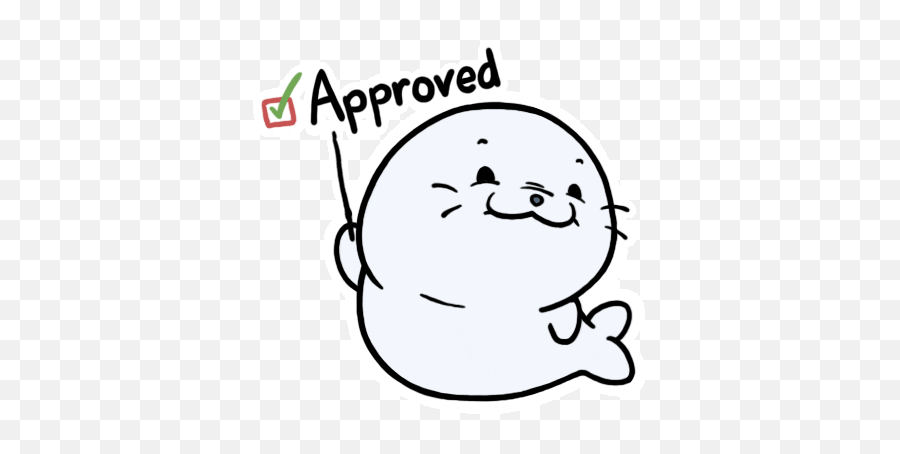Seal Of Approval Yes Sticker By Aminal Stickers Line - Transparent Seals Of Approval Emoji,Ginger Muslim Emoji