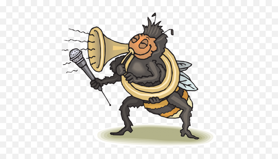 Happybeehornplayingloud - Free Image From Needpixcom Bee Horn Emoji,Contented Flower Girl Emoticon