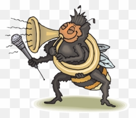 Happybeehornplayingloud - Free Image From Needpixcom Bee Horn Emoji,Contented Flower Girl Emoticon