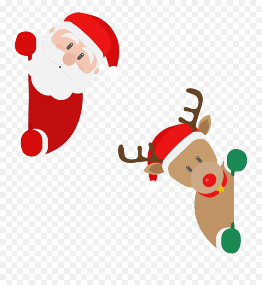 Download And Deer Cartoon Reindeer - Christmas Cartoon Png Emoji,Santa Clause Emoticon For Facebook