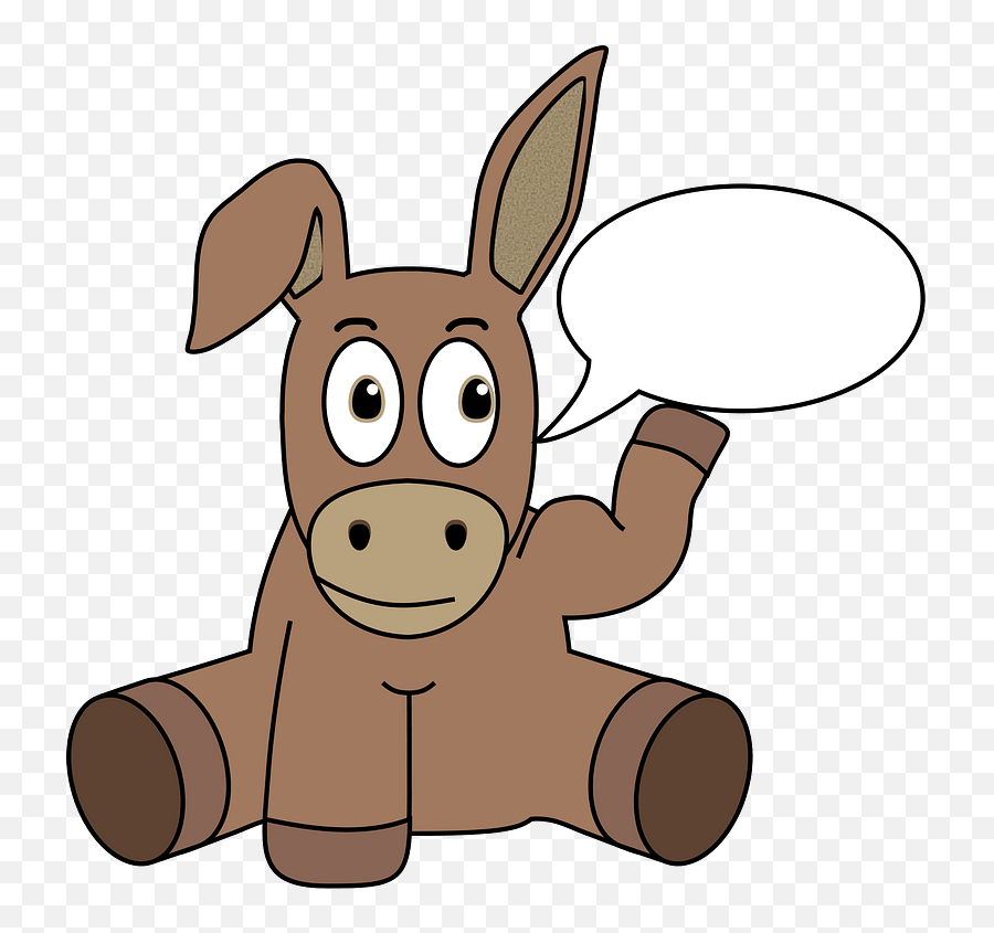 Donkey With A Blank Thought Bubble Clipart Free Download Emoji,Thought Bubble Emoji Art