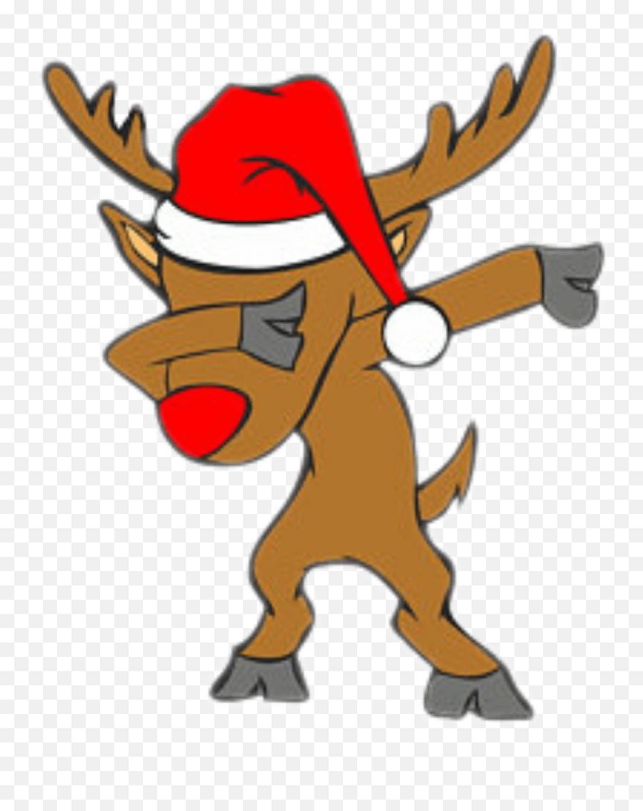 Dabbing Reindeer Clipart - Rudolph The Red Nosed Reindeer Clipart Emoji,Reindeer Emoji