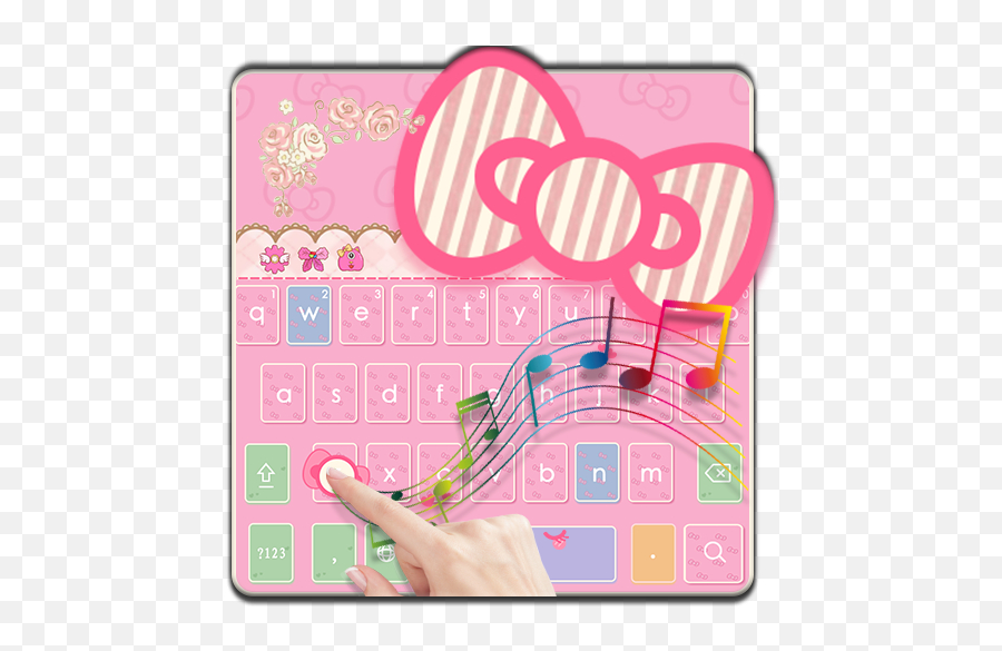 Pink Kitty Music Keyboard - Girly Emoji,Keystroke Emoji