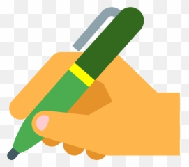 Black Hand Writing With Pen Png - Vector Pen Icon Png Emoji,Hand With Pen Emoji