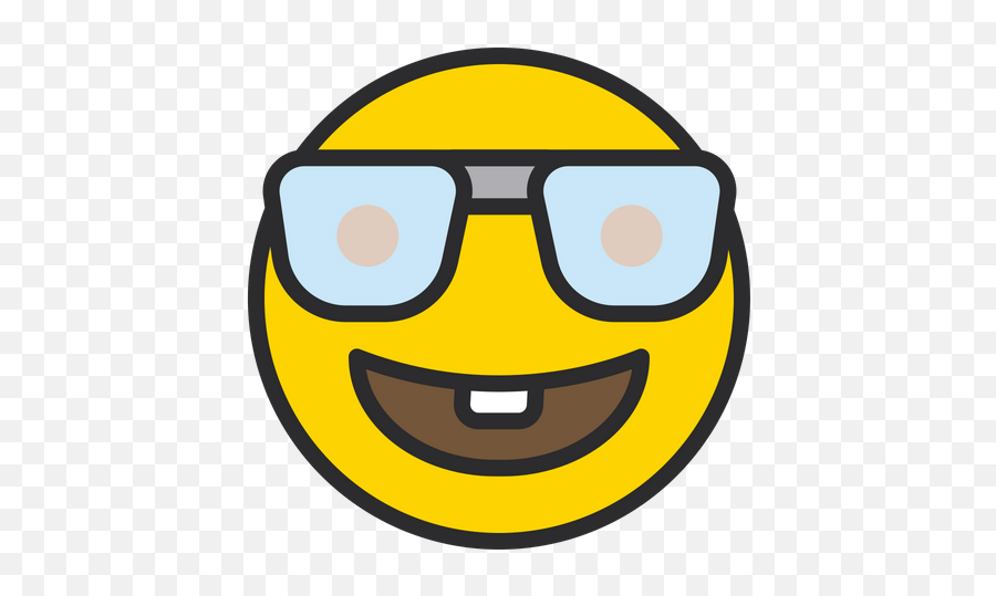 Nerd Face Emoji Icon Of Colored Outline - Happy,Nerd Face Emoji