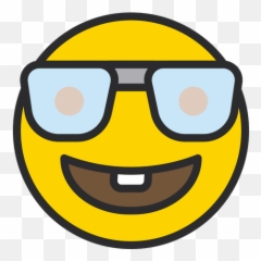 Nerd Face Emoji Icon Of Colored Outline - Happy,Nerd Face Emoji