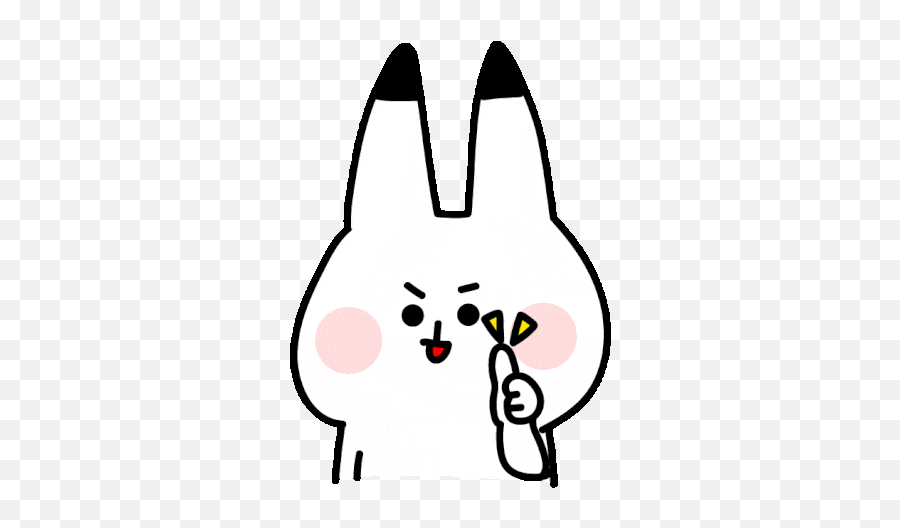 Chato Rabbit Sticker - Shaking Head Line Sticker Emoji,Alices Emotion