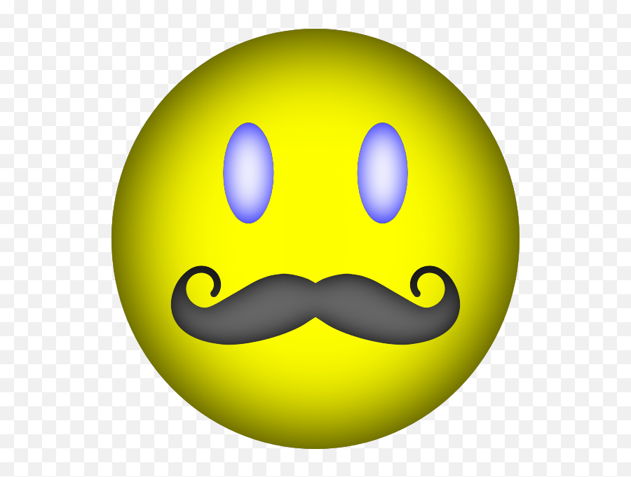 Happy Face Mustache Clip Art At Clkercom - Vector Clip Art Happy Emoji,Mustache Emoticon For Facebook