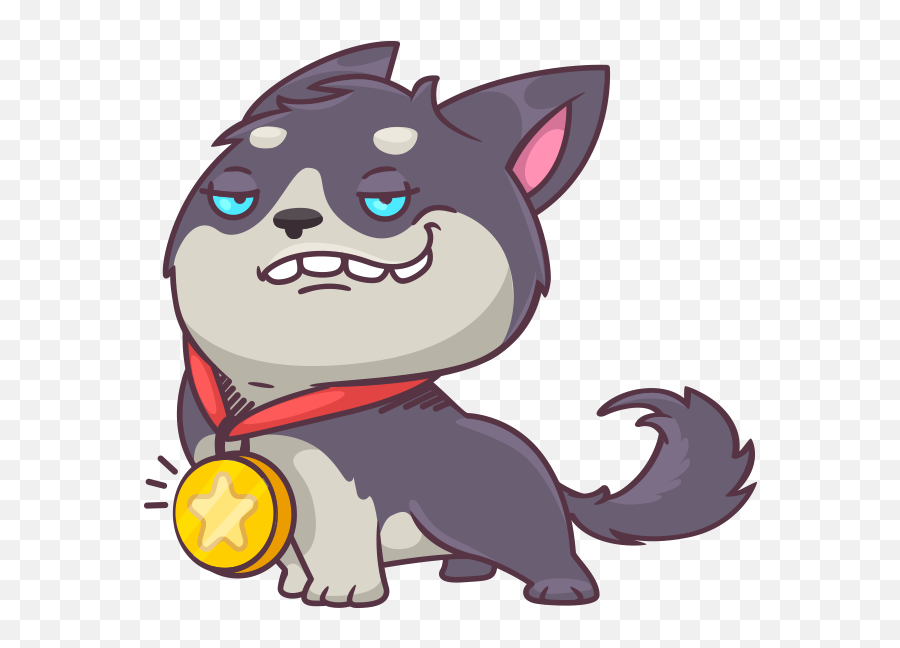 Hank The Husky By Telegram Messenger Llp - Fictional Character Emoji,Husky Emotions