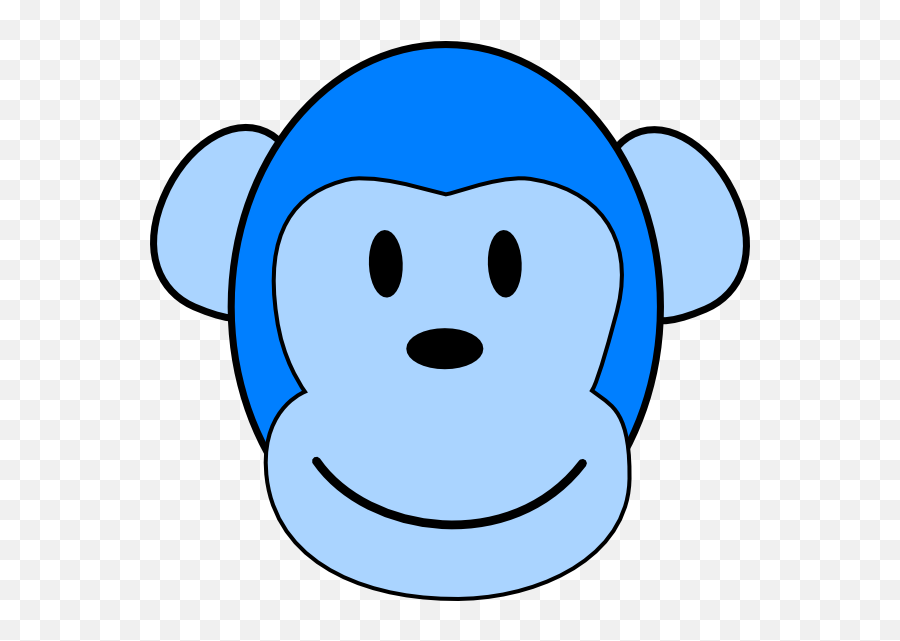 Blue Monkey Face Clipart - Png Download Full Size Clipart Blue Monkey Face Clipart Emoji,Monkey Face Emoji