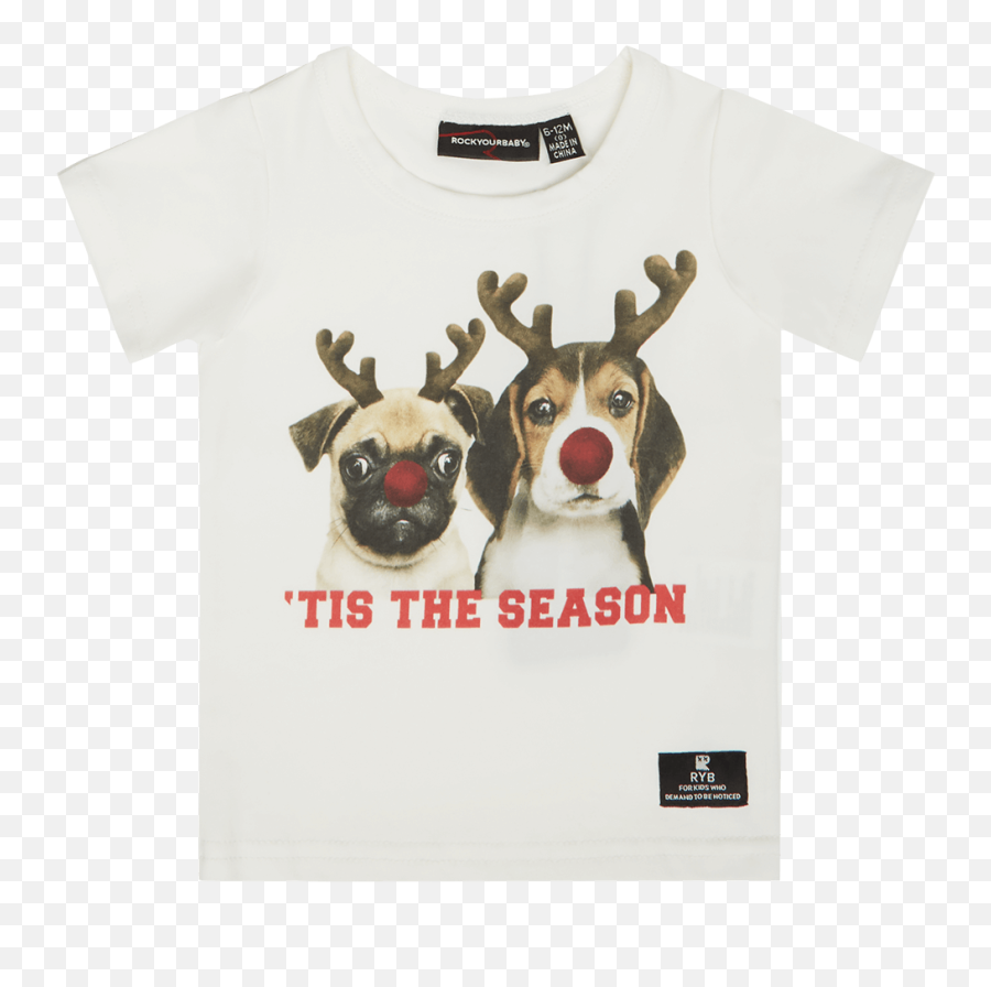 Rock Your Baby Baby T - Shirt U0027tis The Season Christmas Card With Dog Emoji,Kids Emoji Shirts