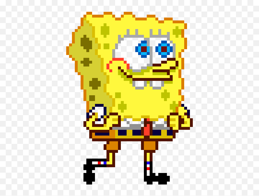 Walking Spongebob Pixel Art Maker - Bob Esponja Pixel Art Emoji,Walking Emoticon