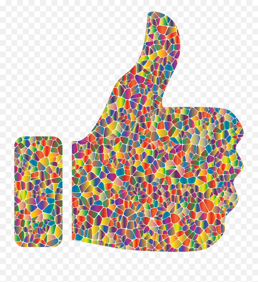 Download Hd Thumb Signal Emoji Ok Smiley - Rainbow Thumbs Up Thumbs Up Clipart Cute,Ok Hand Sign Emoji
